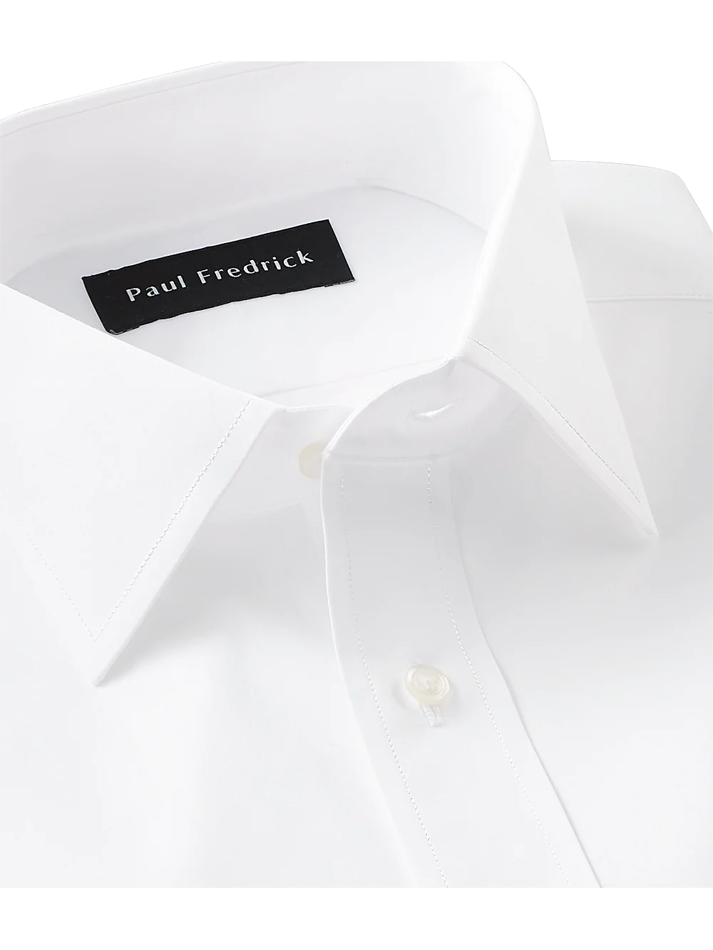 Slim Fit Pure Cotton Broadcloth Solid Color Spread Collar Dress Shirt - Blue - Image 3