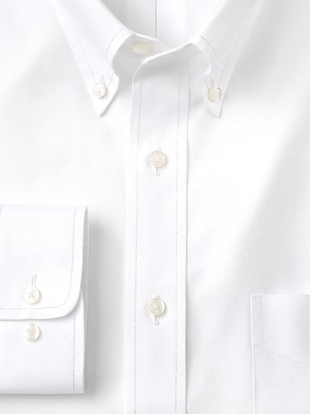 Slim Fit Superfine Egyptian Cotton Solid Color Button Down Collar Dress Shirt - White - Image 2