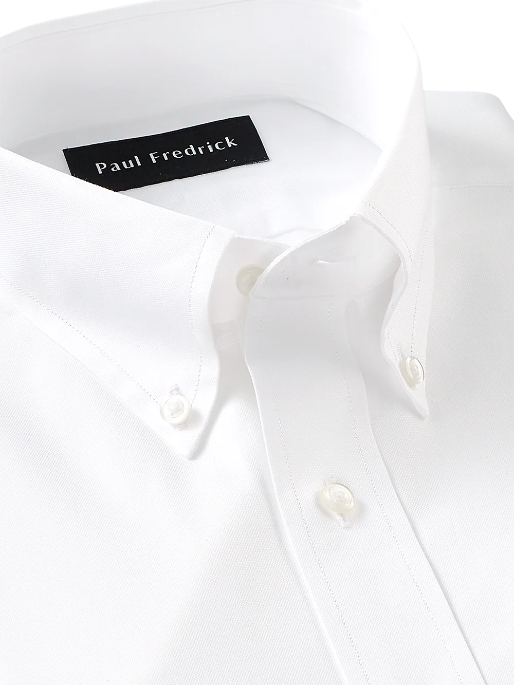 Slim Fit Superfine Egyptian Cotton Solid Color Button Down Collar Dress Shirt - White - Image 3