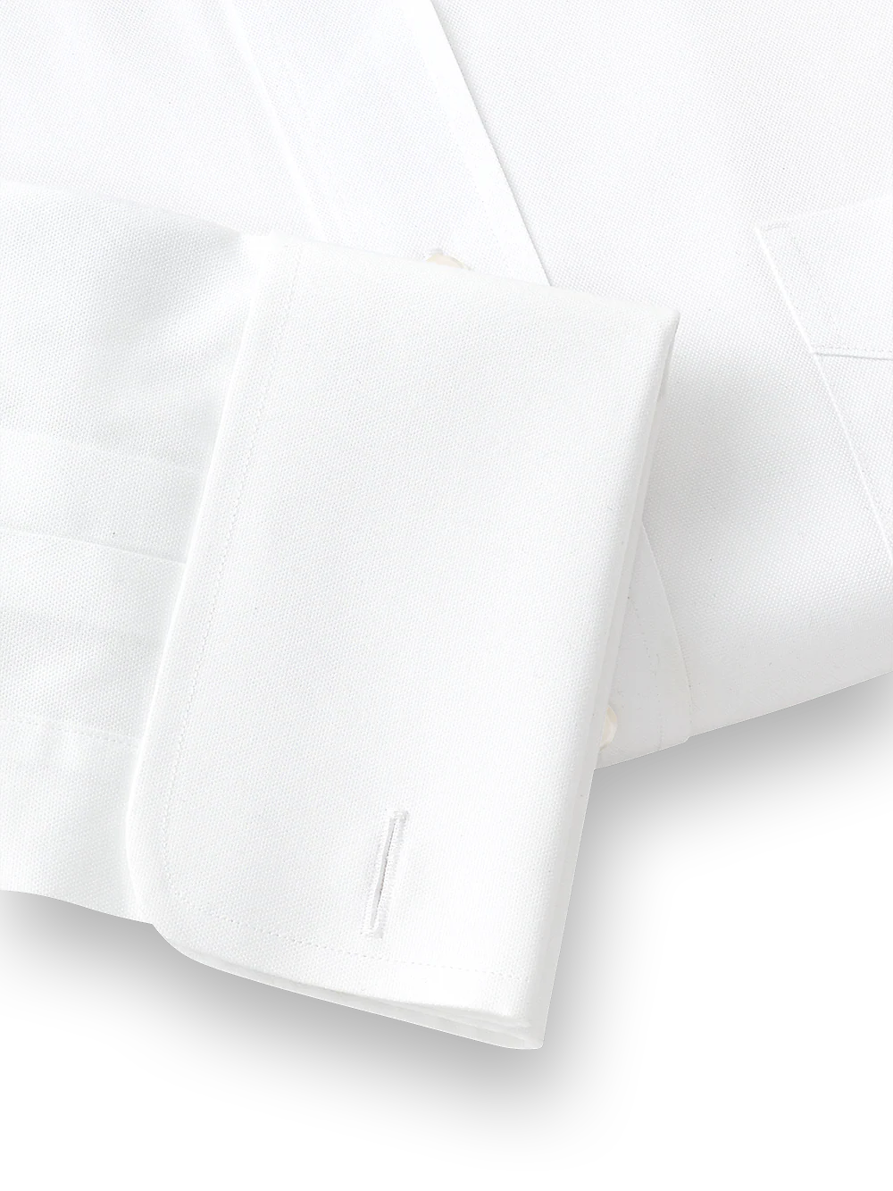 Slim Fit Superfine Egyptian Cotton Solid Straight Collar French Cuff Dress Shirt� - White - Image 5