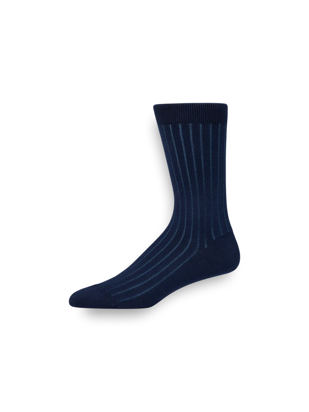 Solid Rib With Contrast Cotton Blend Sock - Navy/blue - Image 2
