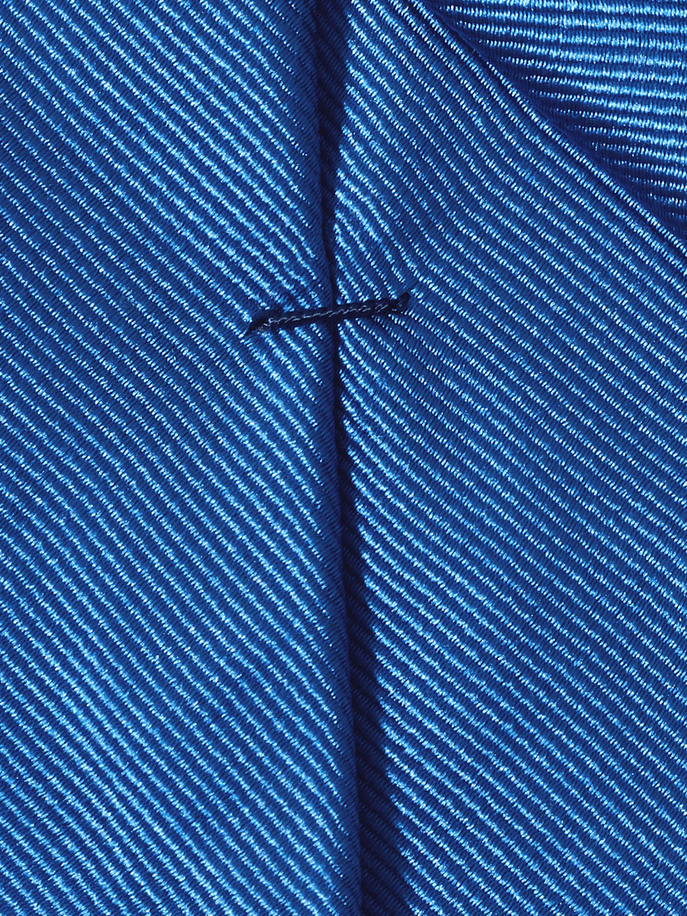 Solid Twill Woven Silk Tie - Blue - Image 4