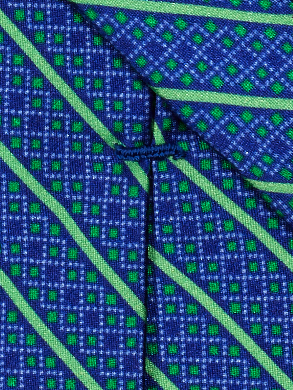 Stripe Italian Printed Silk Tie - Blue/green - Image 3