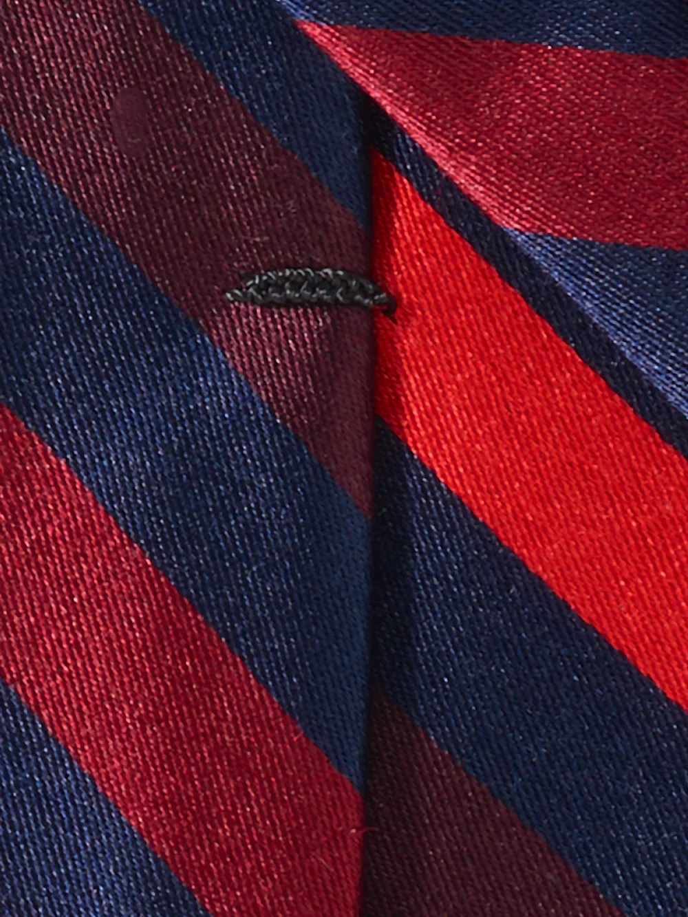 Stripe Woven Silk Tie - Red/navy - Image 4