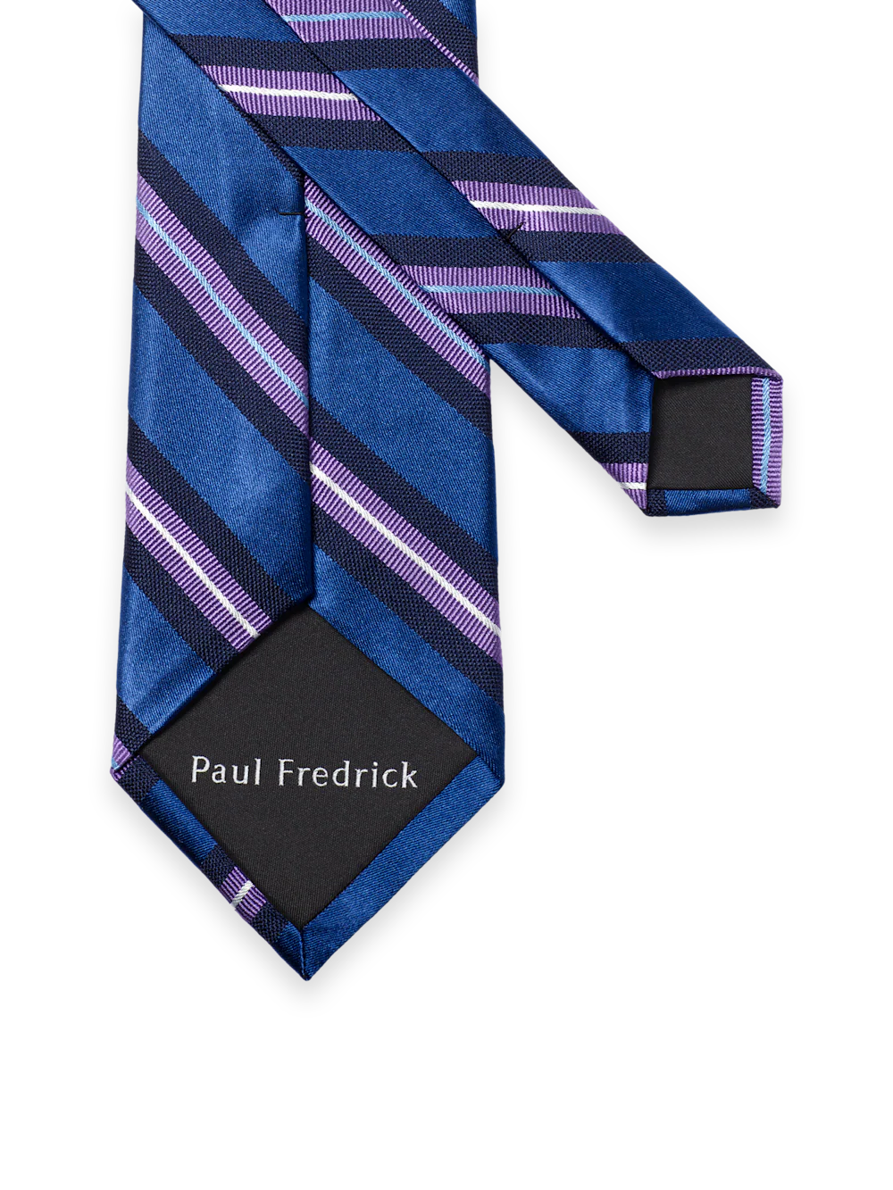 Stripe Woven Silk Tie - Blue/purple - Image 3