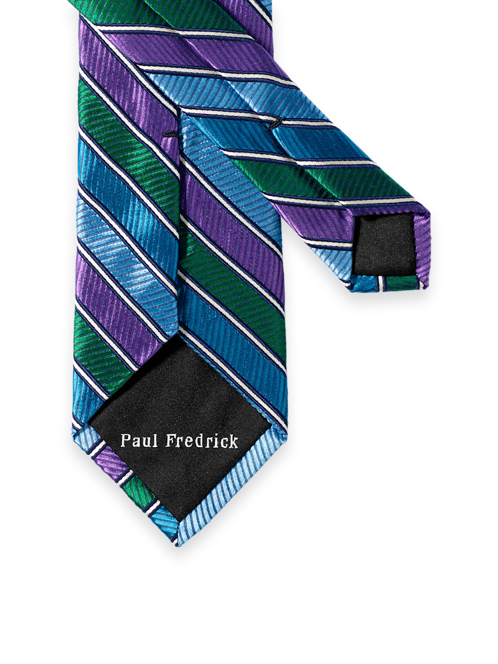 Stripe Woven Silk Tie - Blue Multi - Image 3