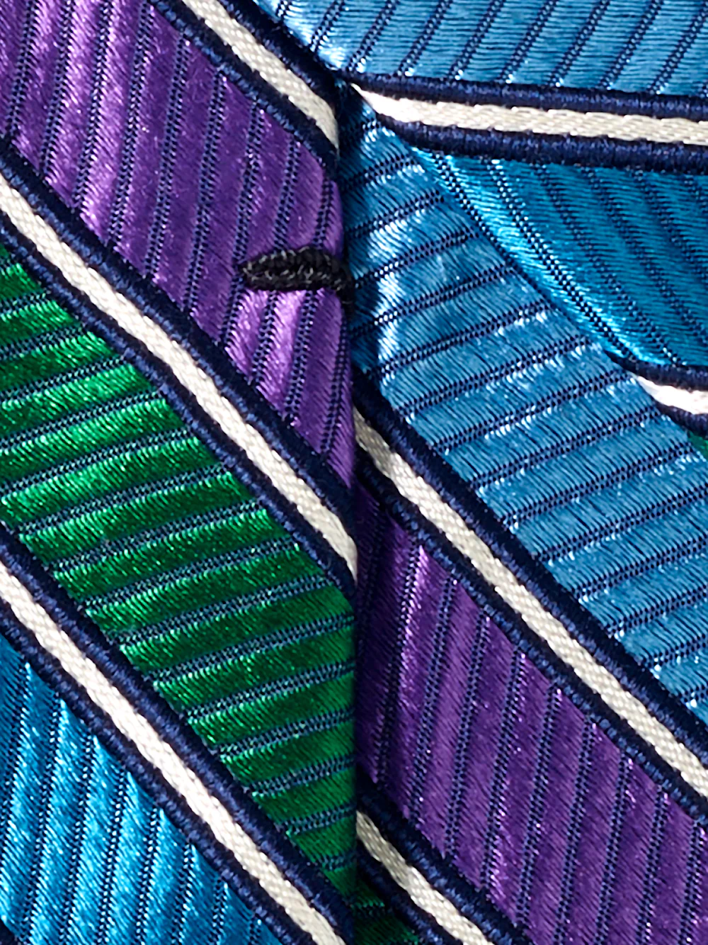 Stripe Woven Silk Tie - Blue Multi - Image 4