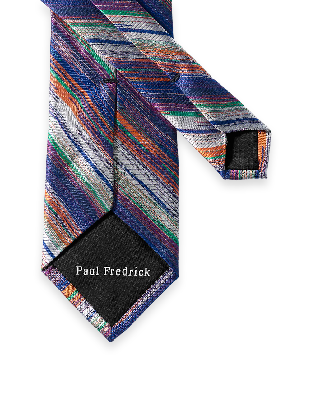 Stripe Woven Silk Tie - Multi - Image 3