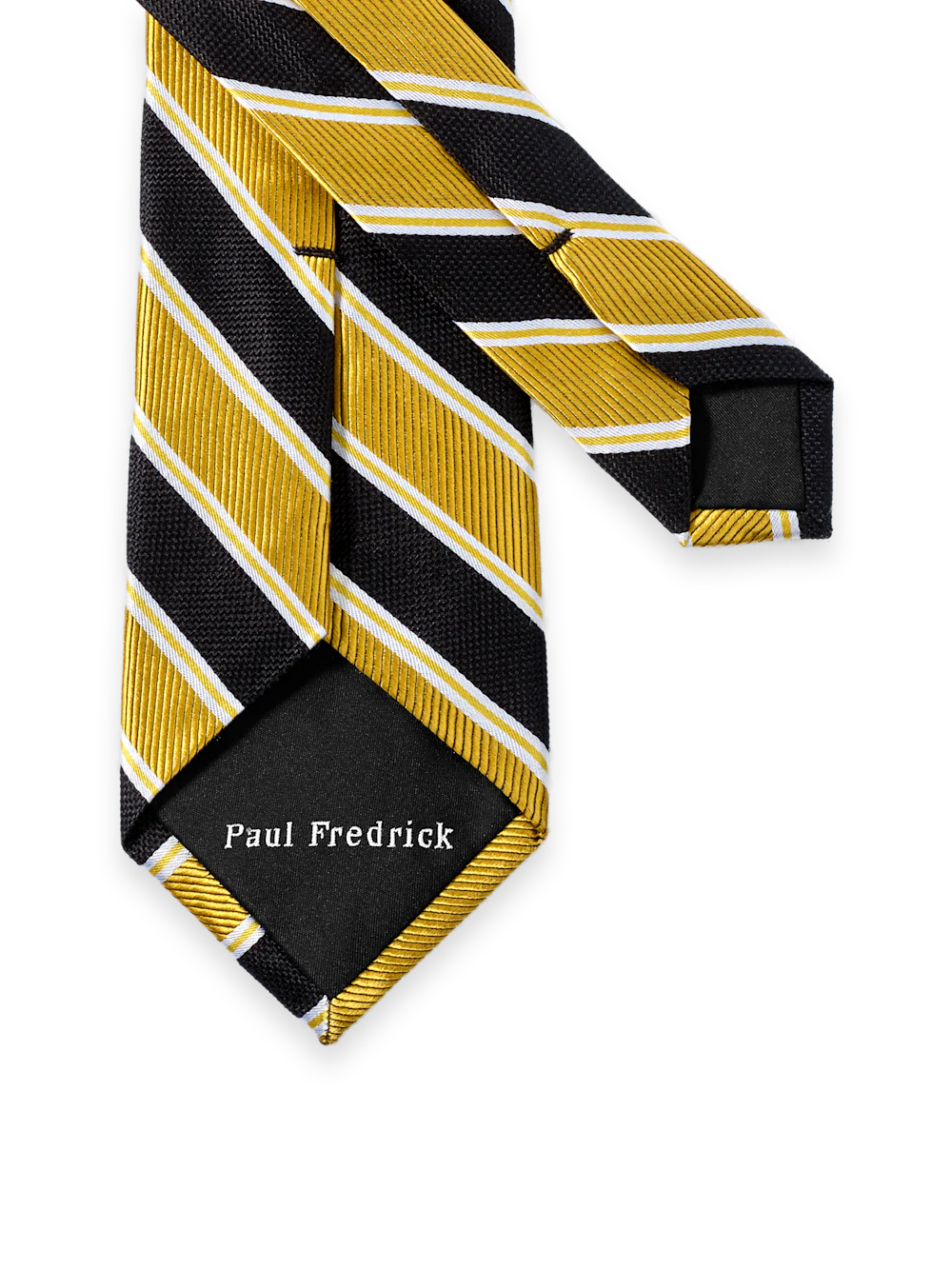 Stripe Woven Silk Tie - Yellow/black - Image 3