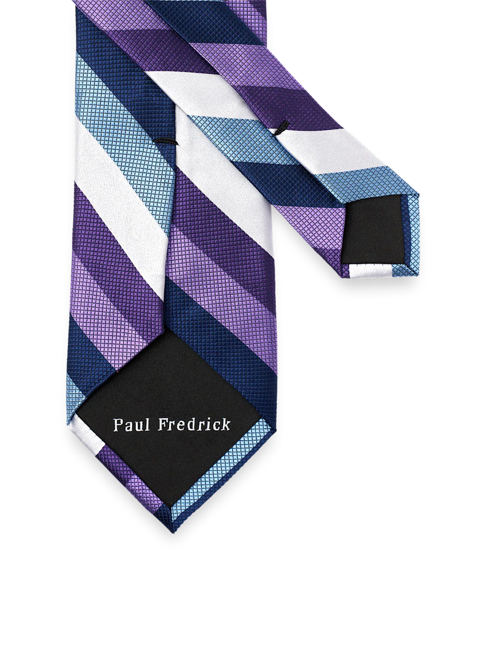 Stripe Woven Silk Tie - Purple Multi - Image 3