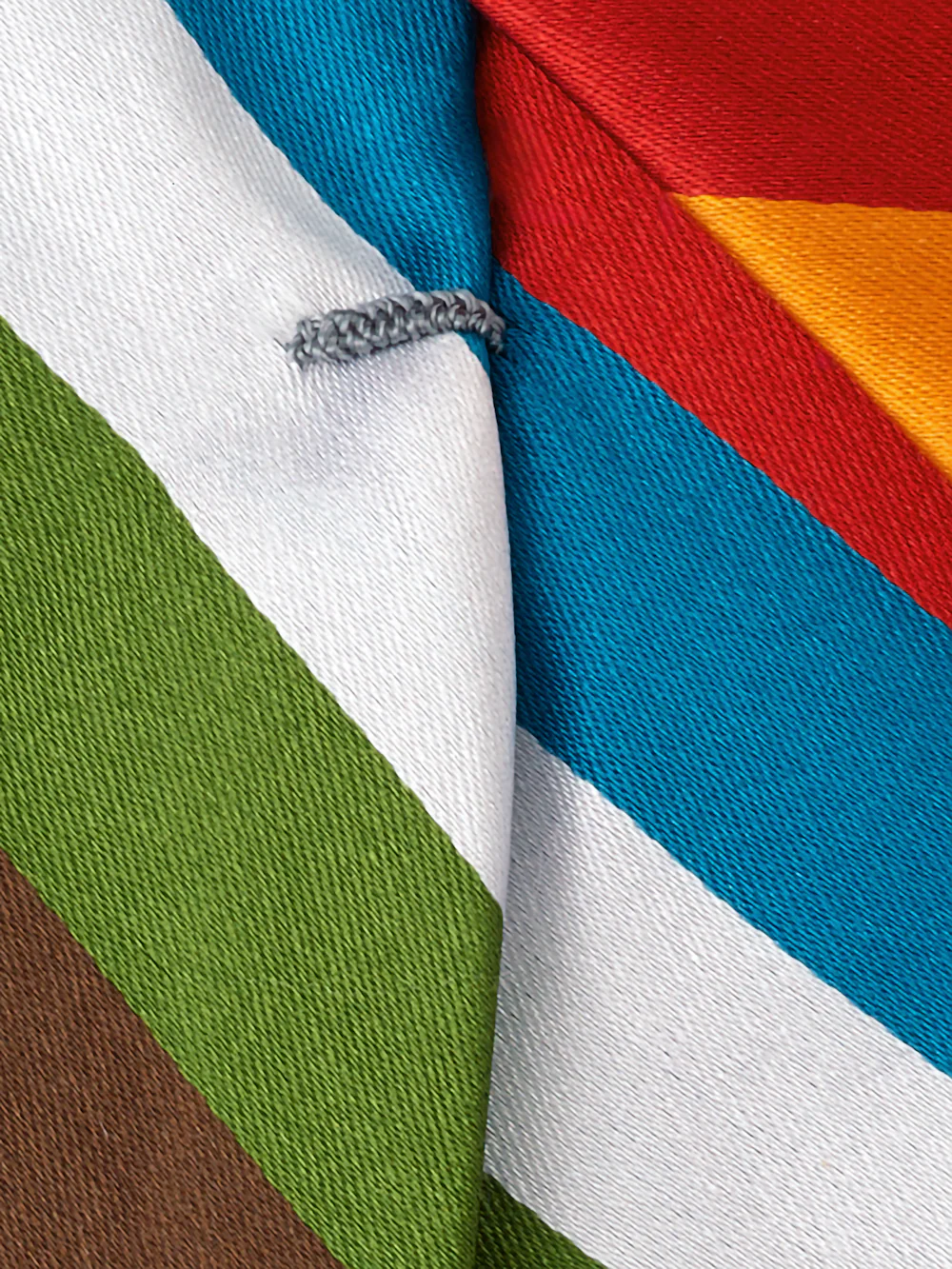 Stripe Woven Silk Tie - Multi - Image 4