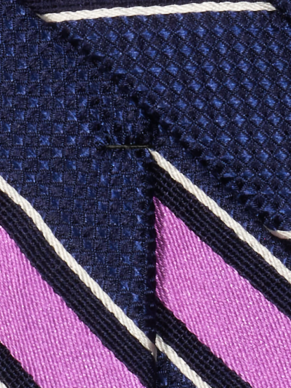 Stripe Woven Silk Tie - Berry/navy - Image 3
