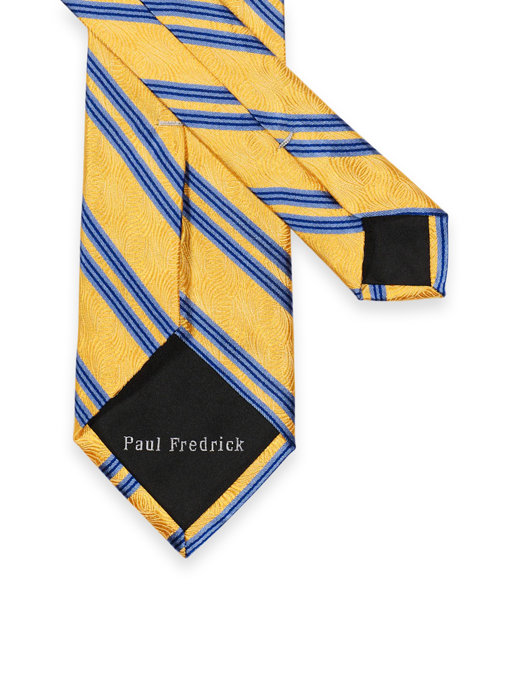 Stripe Woven Silk Tie - Yellow/blue - Image 2