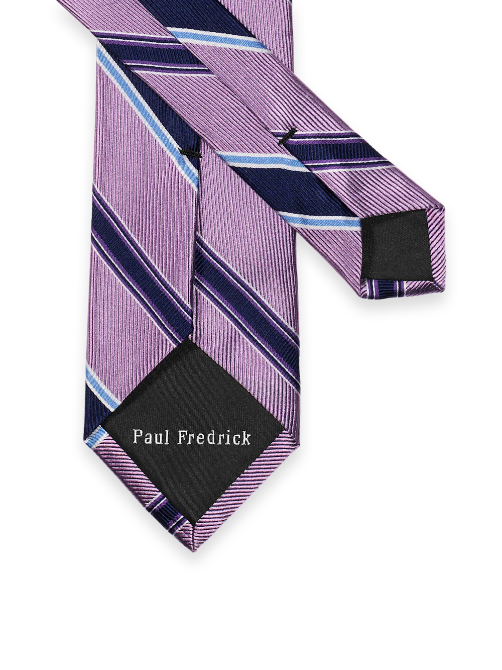 Stripe Woven Silk Tie - Purple Multi - Image 2