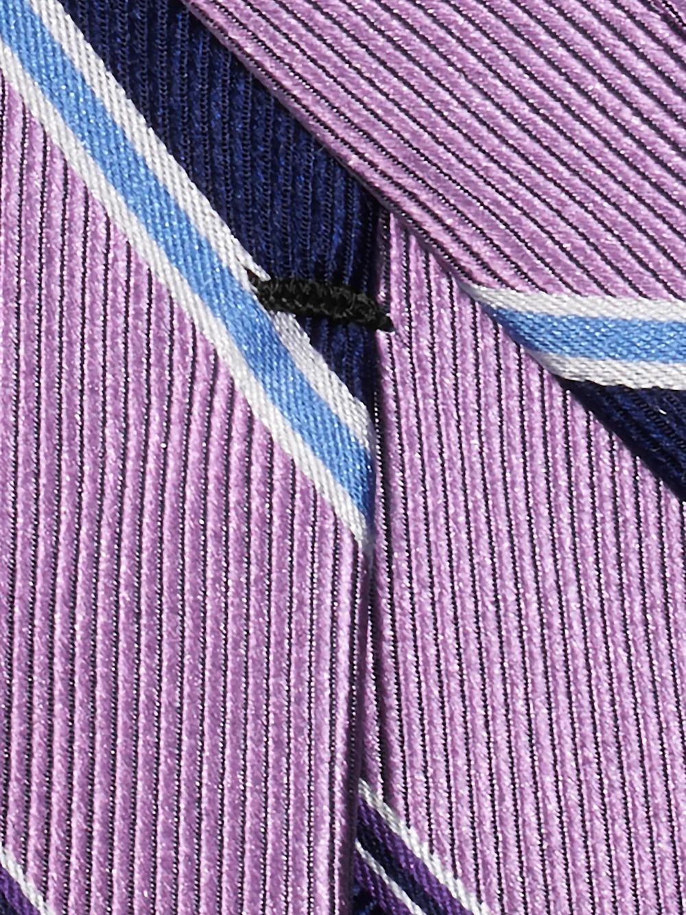 Stripe Woven Silk Tie - Purple Multi - Image 3