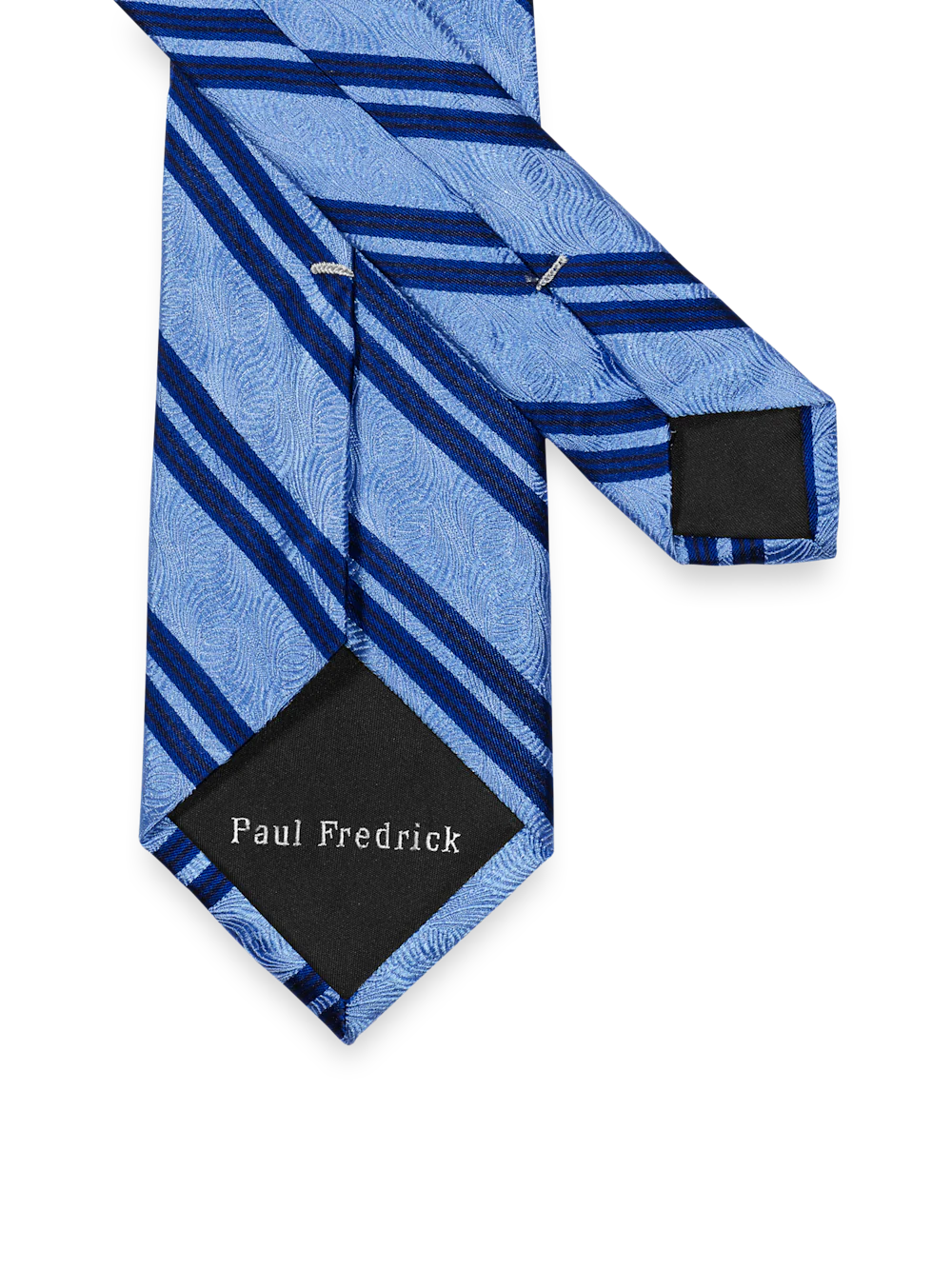 Stripe Woven Silk Tie - Blue/navy - Image 2