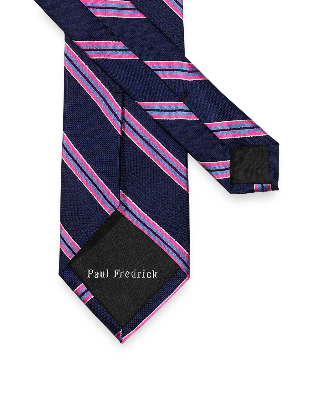 Stripe Woven Silk Tie - Navy Multi - Image 2