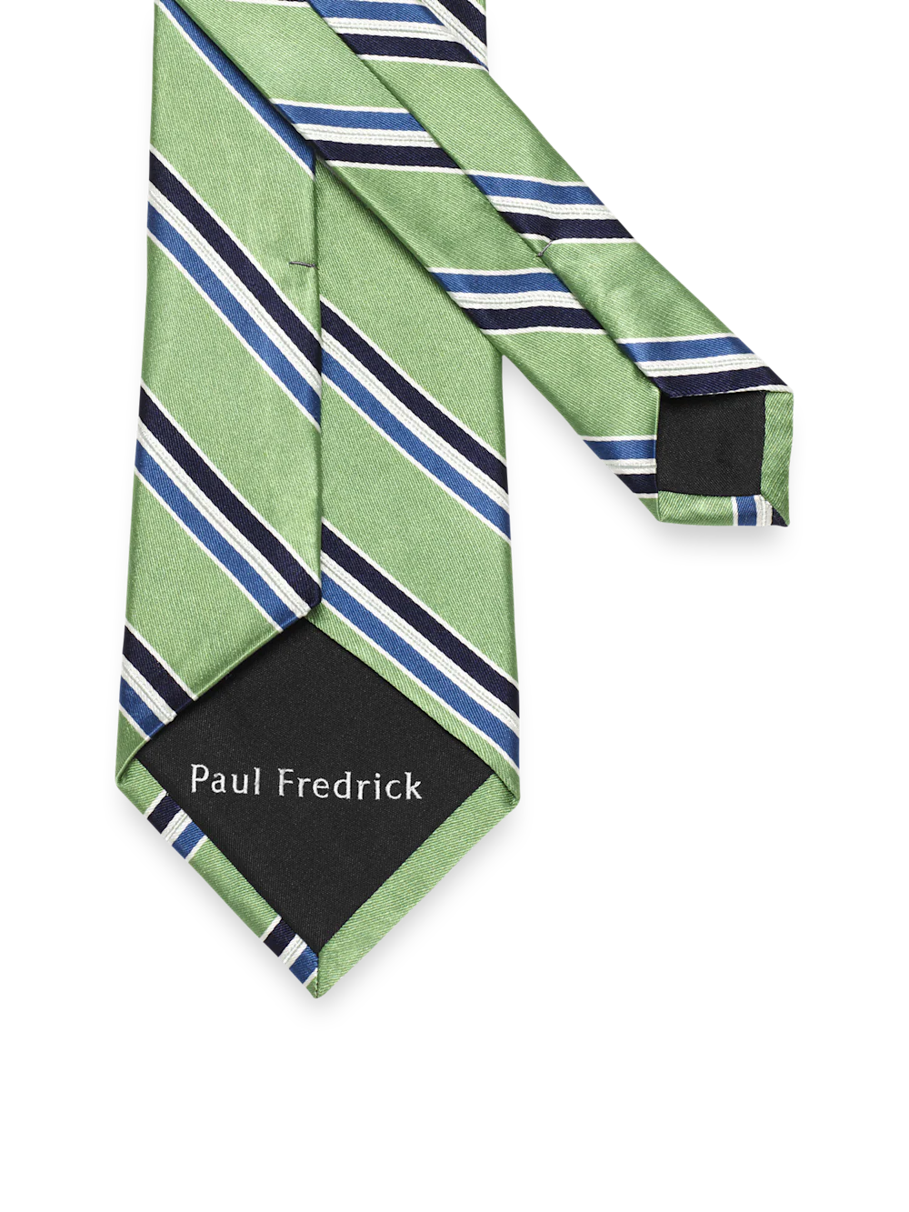 Stripe Woven Silk Tie - Green/blue - Image 3