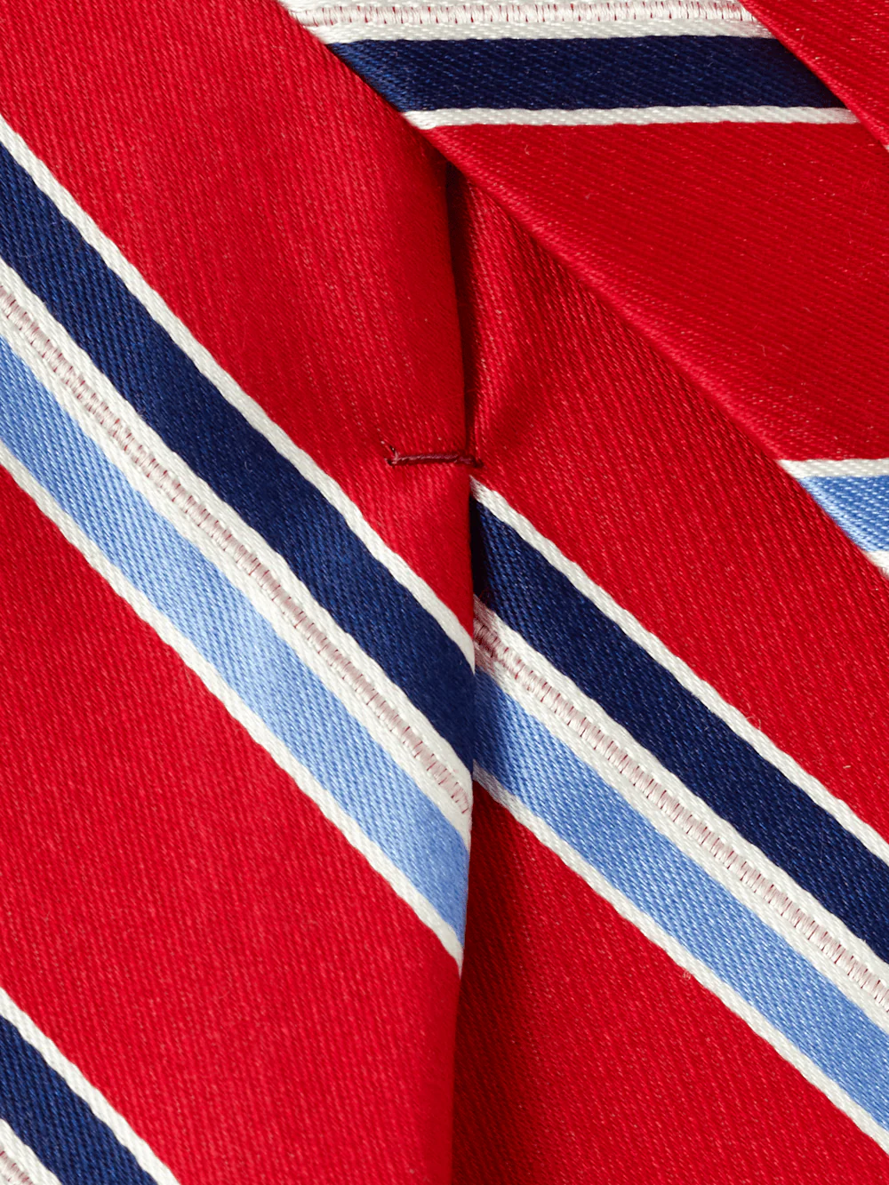 Stripe Woven Silk Tie - Red/blue - Image 4