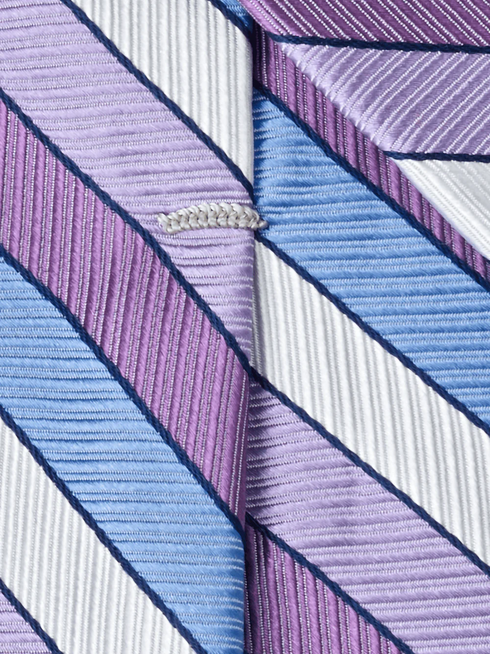Stripe Woven Silk Tie - Purple Multi - Image 4