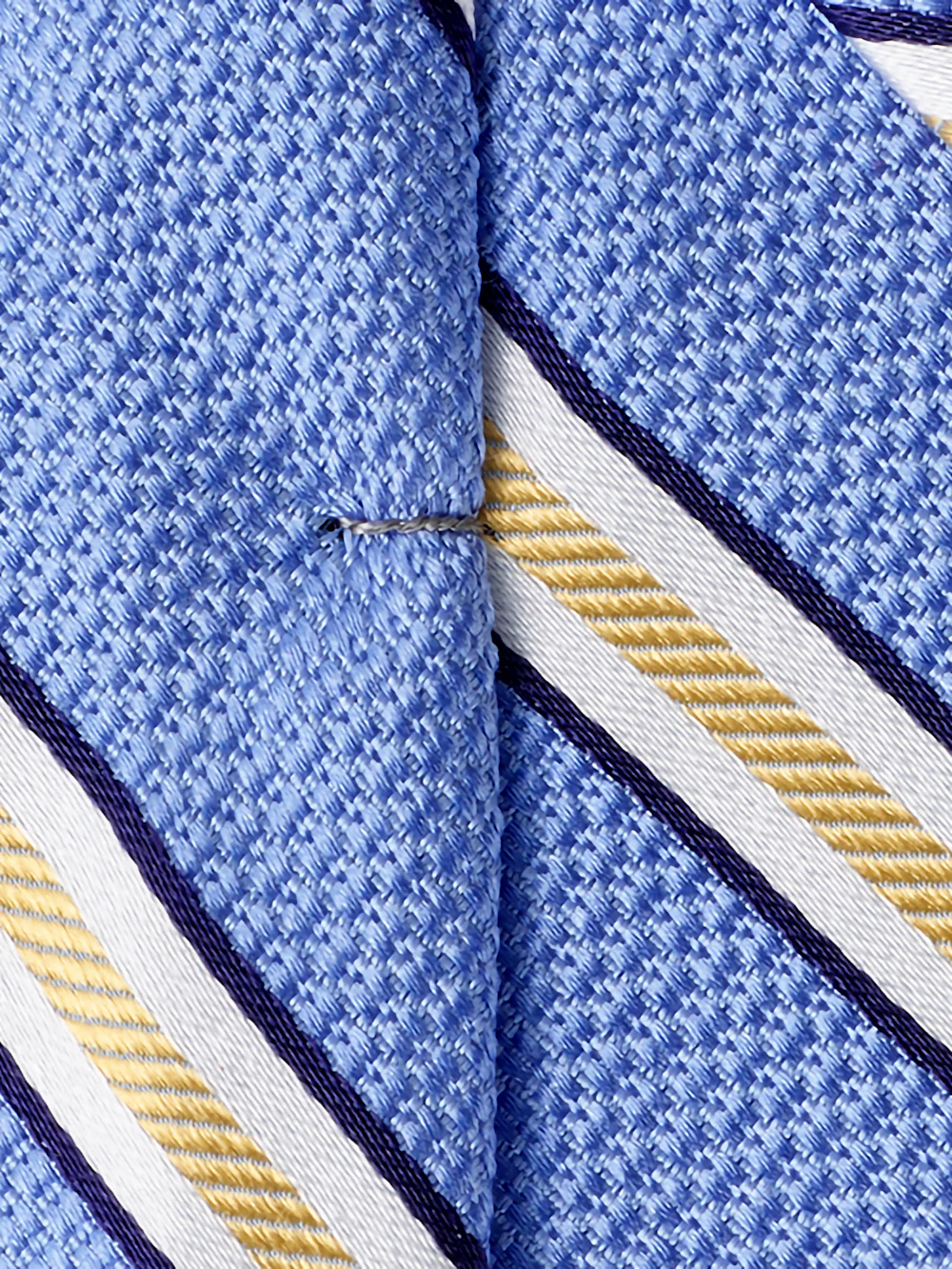 Stripe Woven Silk Tie - Blue/yellow - Image 3