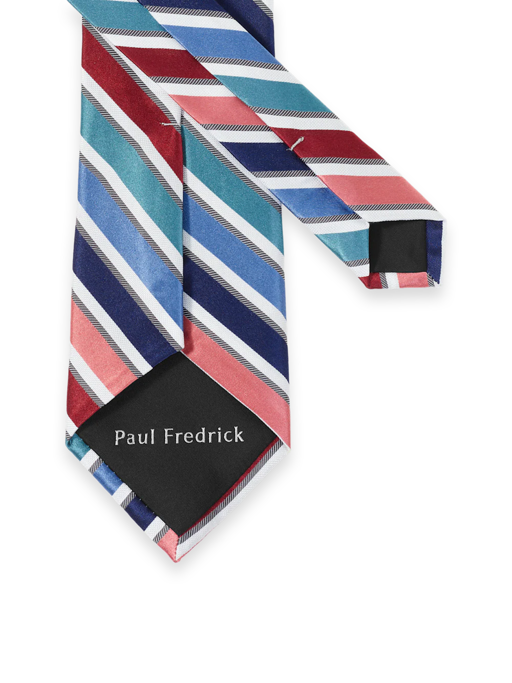 Stripe Woven Silk Tie - Multi - Image 3