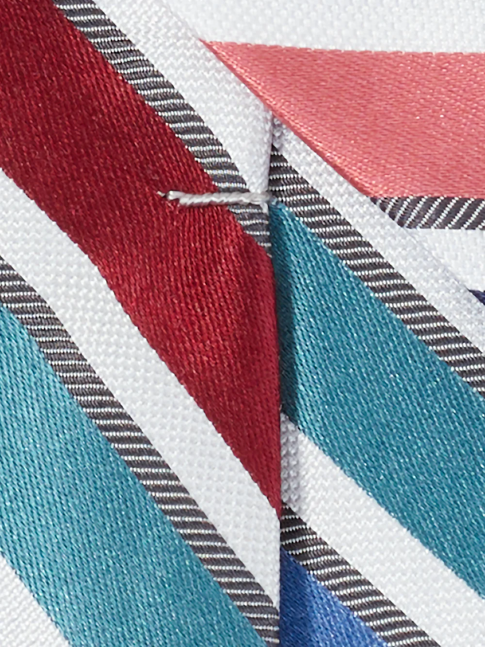 Stripe Woven Silk Tie - Multi - Image 4
