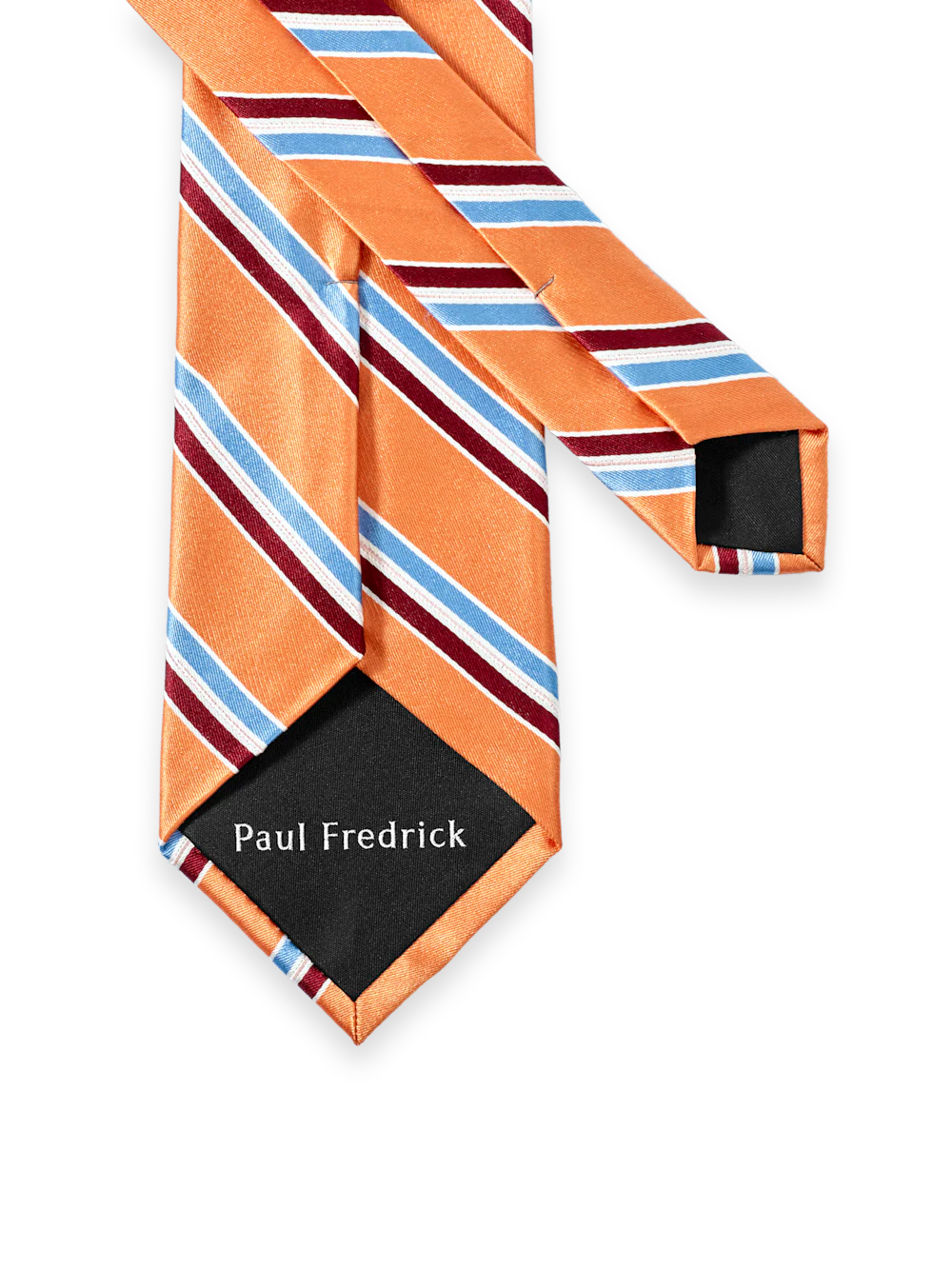 Stripe Woven Silk Tie - Orange Multi - Image 3