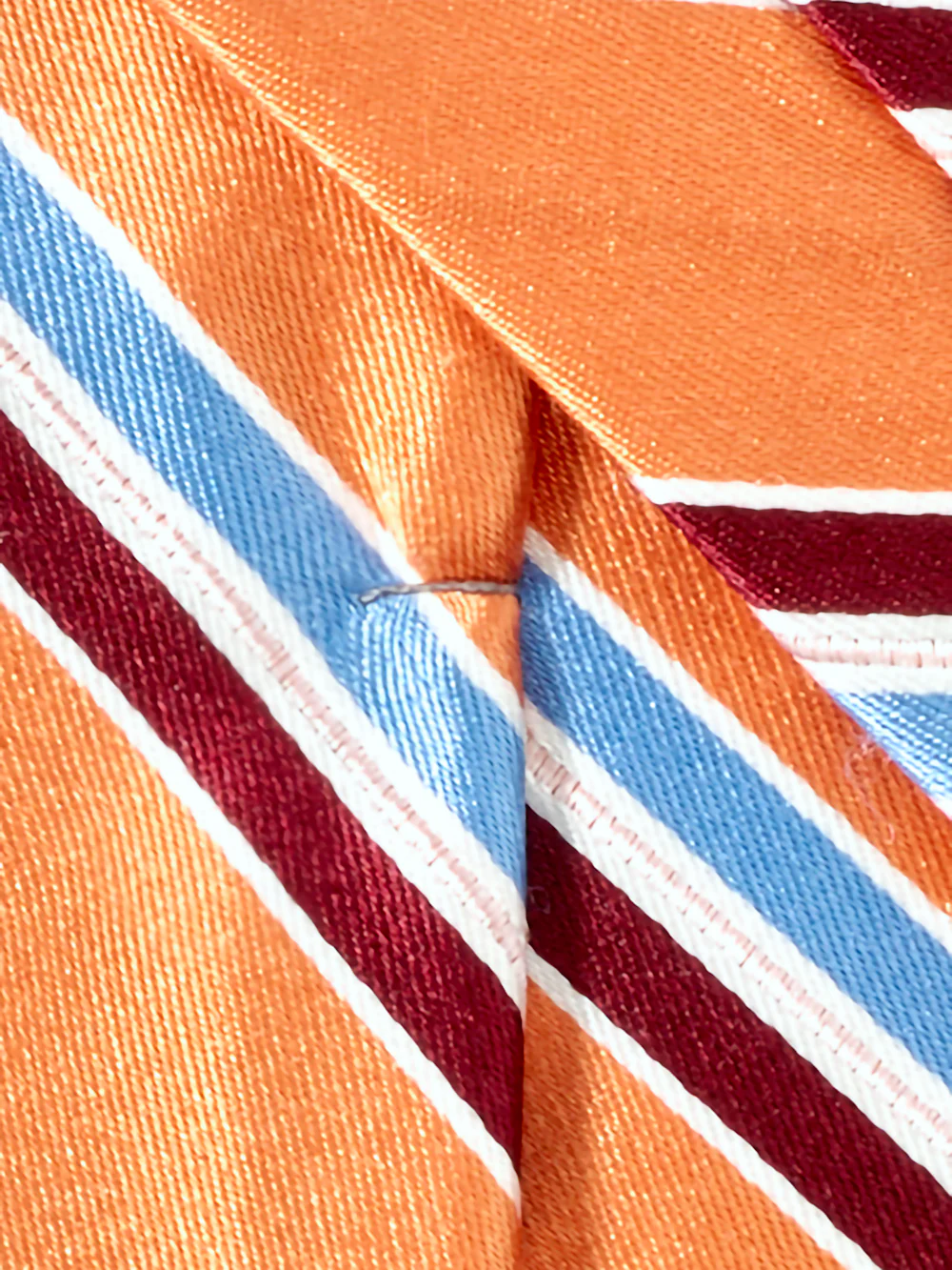 Stripe Woven Silk Tie - Orange Multi - Image 4