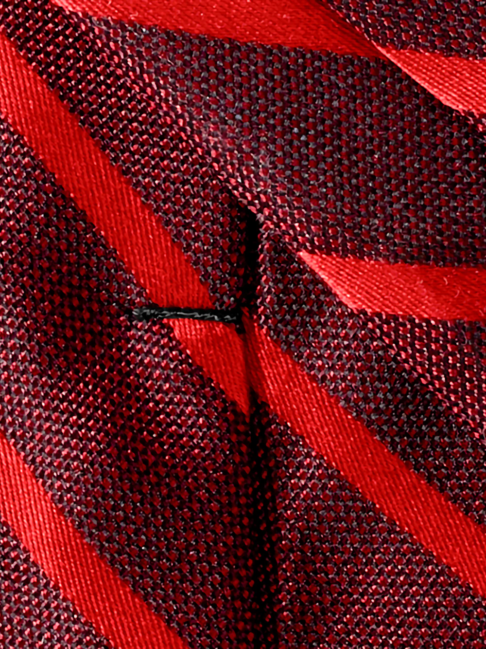 Stripe Woven Silk Tie - Red - Image 4