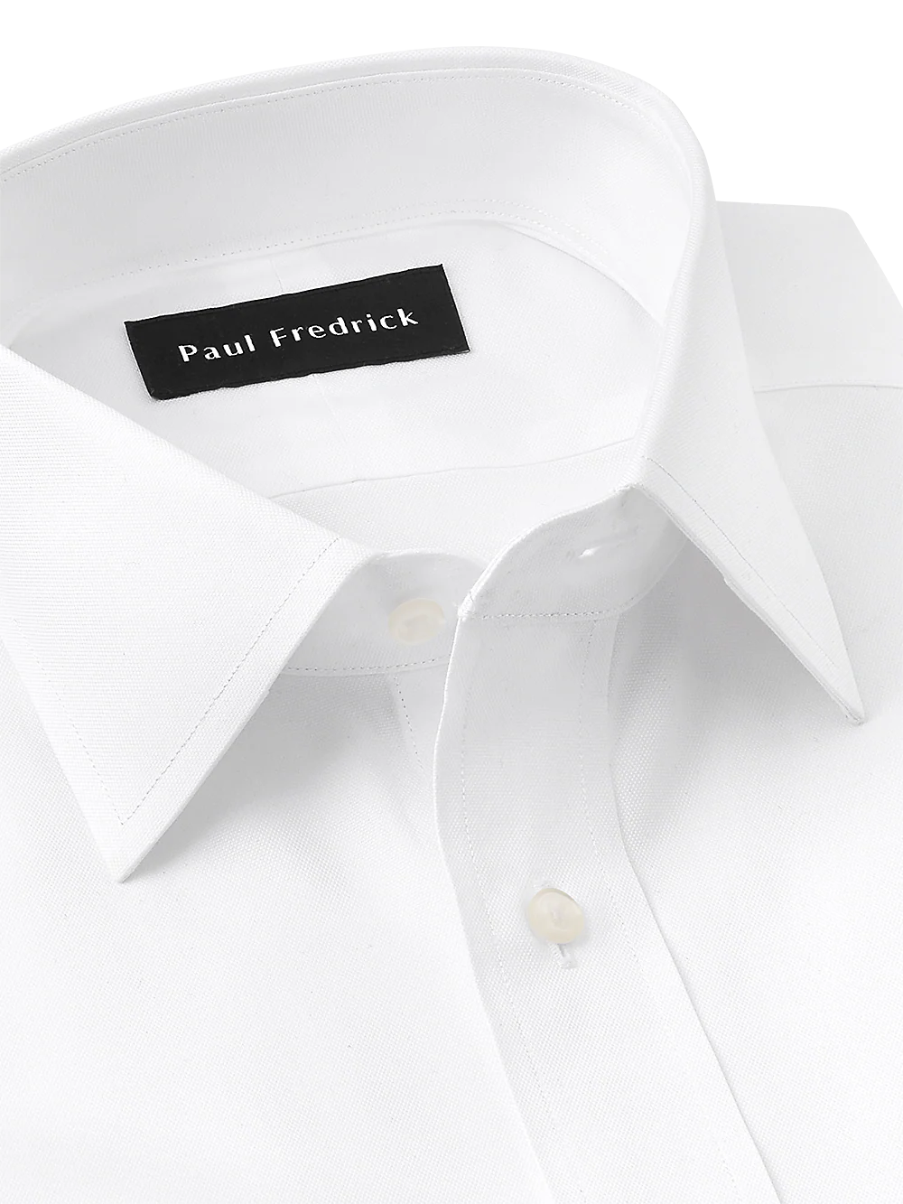 Superfine Egyptian Cotton Solid Color Spread Collar French Cuff Dress Shirt - White - Image 4