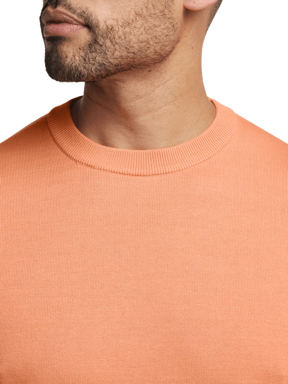 Supima Cotton Crew Neck Sweater - Coral - Image 3