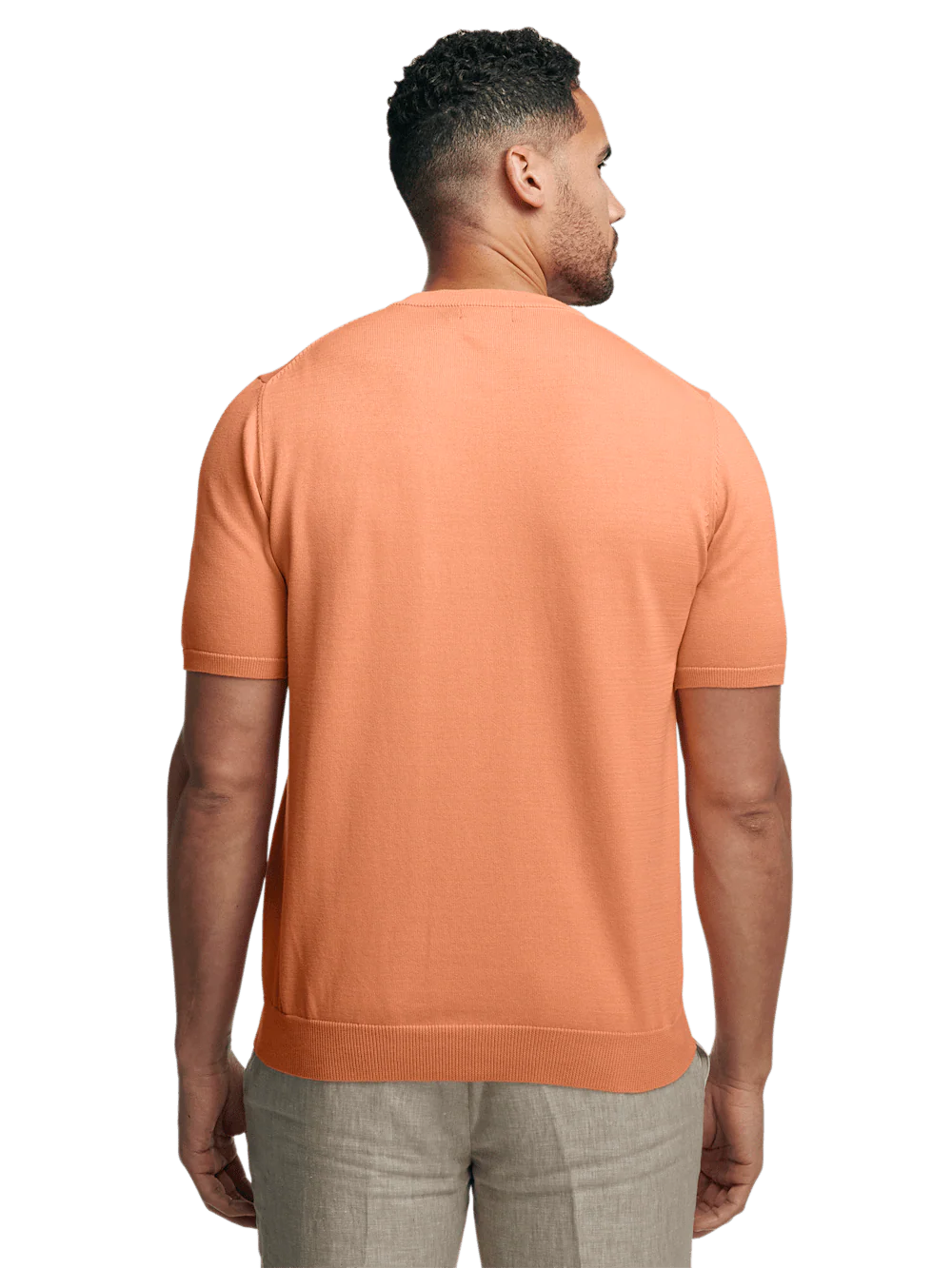Supima Cotton Crew Neck Sweater - Coral - Image 5