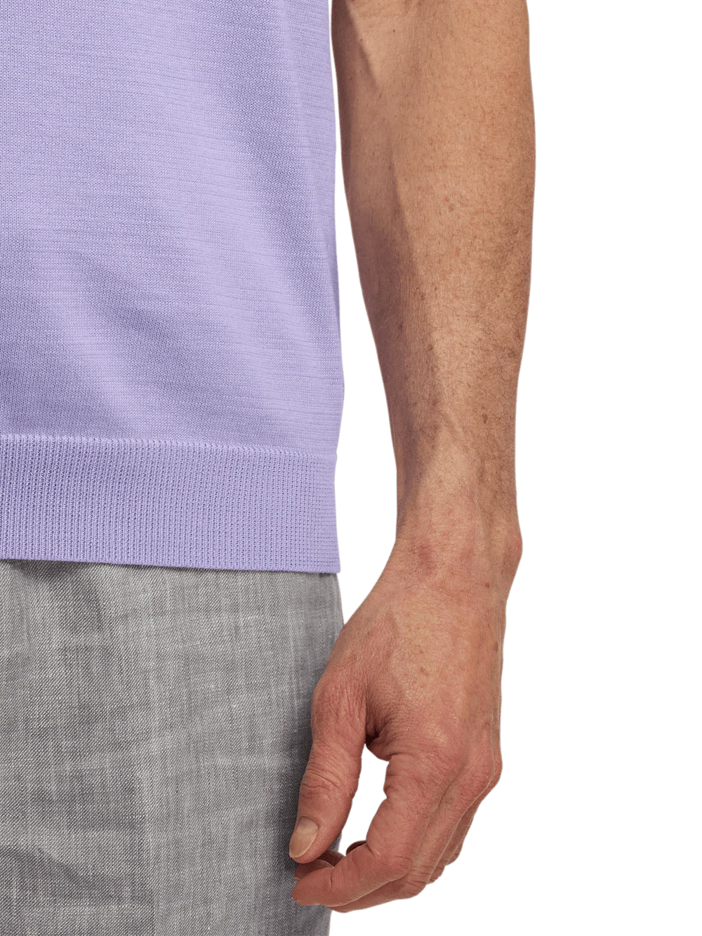 Supima Cotton Crew Neck Sweater - Lavender - Image 5