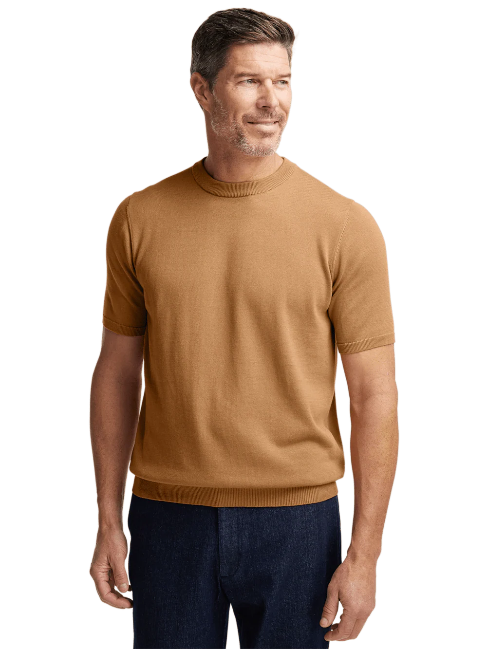 Supima Cotton Crew Neck Sweater - Light Brown - Image 2