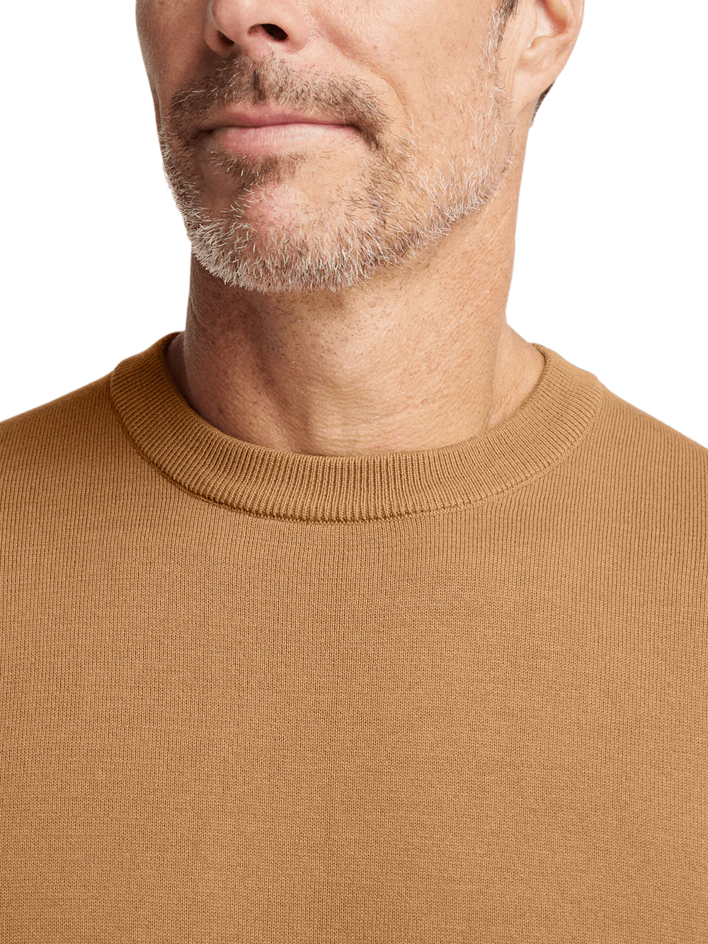 Supima Cotton Crew Neck Sweater - Light Brown - Image 3
