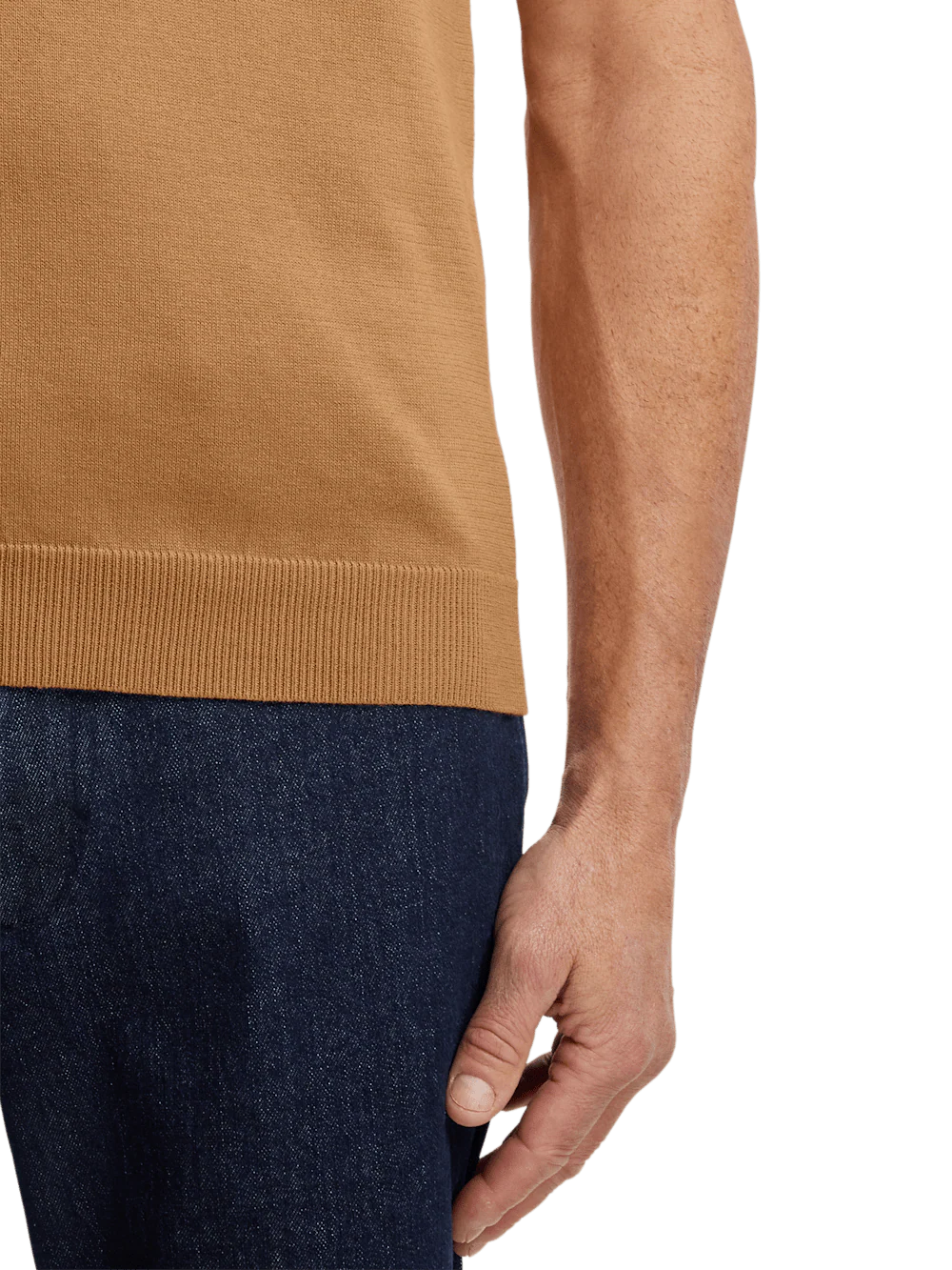 Supima Cotton Crew Neck Sweater - Light Brown - Image 4
