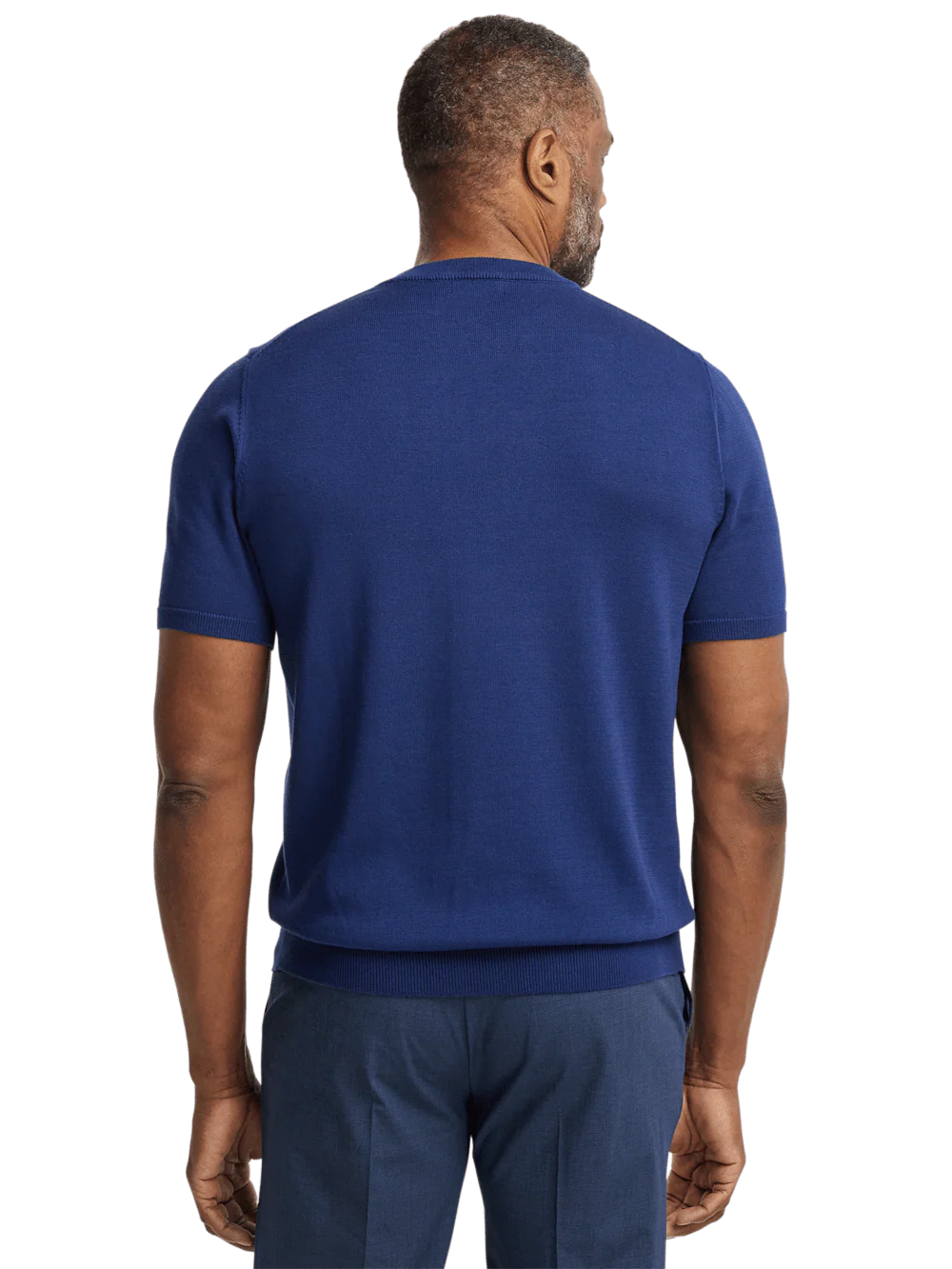 Supima Cotton Crew Neck Sweater - Navy - Image 5