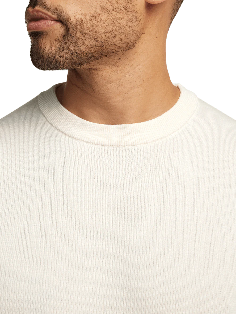 Supima Cotton Crew Neck Sweater - Off White - Image 3