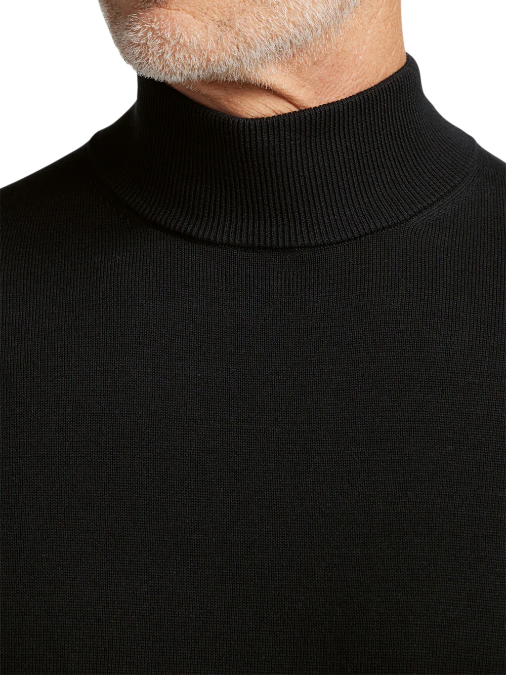 Supima Cotton Mock Neck Sweater - Black - Image 3