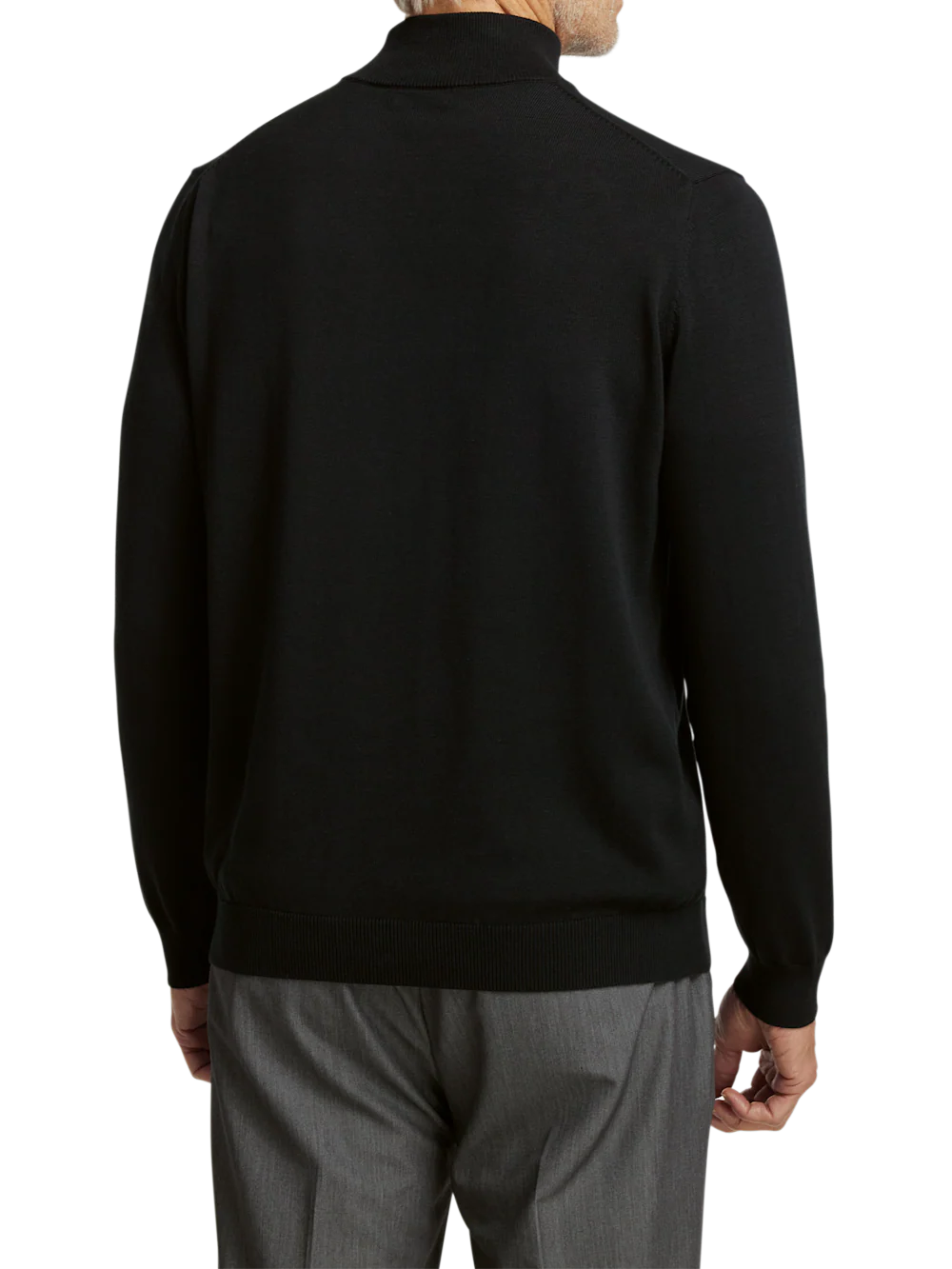 Supima Cotton Mock Neck Sweater - Black - Image 5