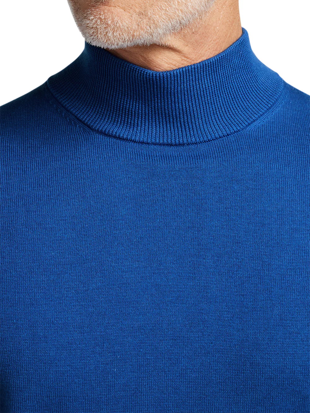 Supima Cotton Mock Neck Sweater - Blue - Image 3