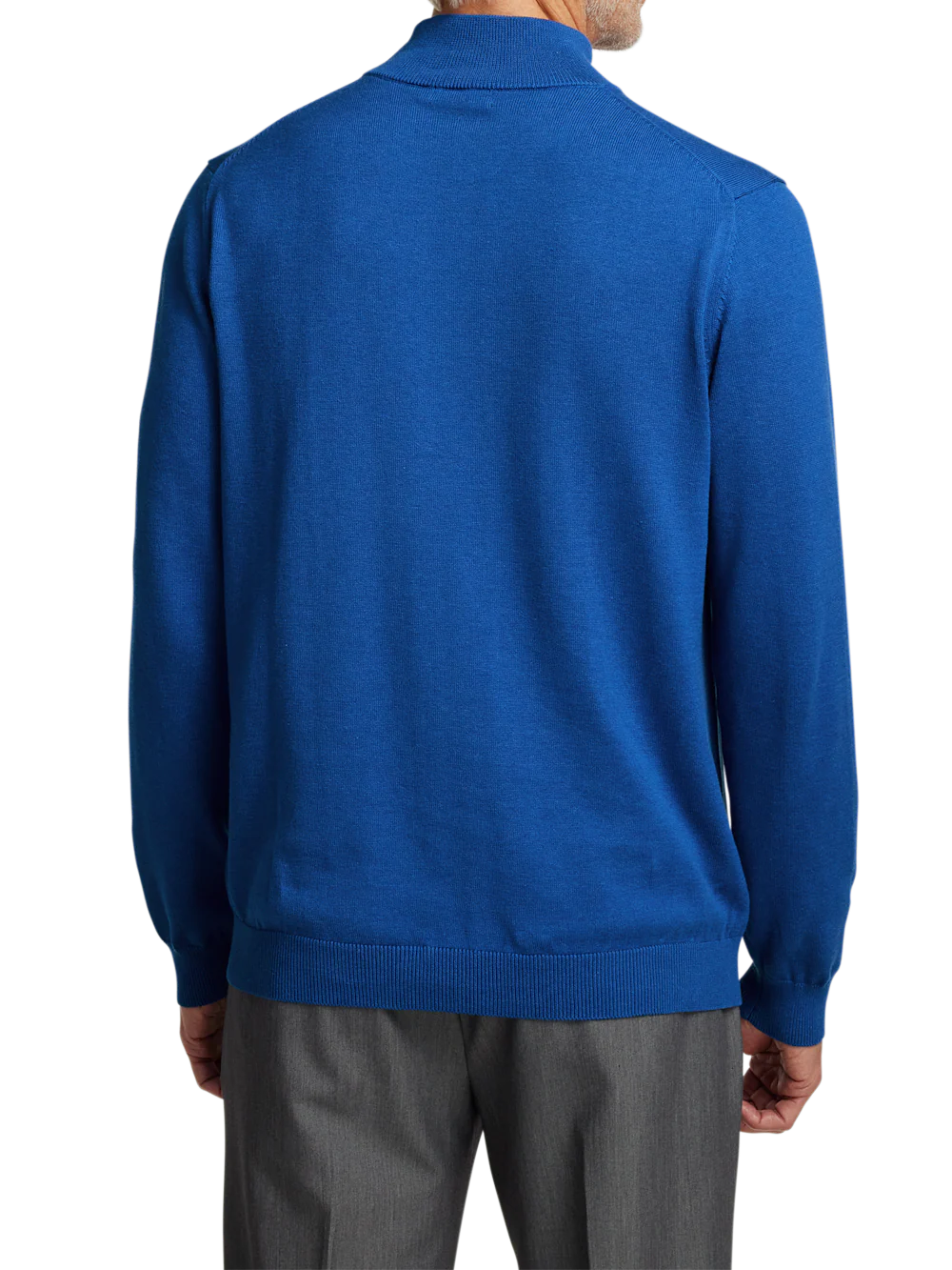Supima Cotton Mock Neck Sweater - Blue - Image 5