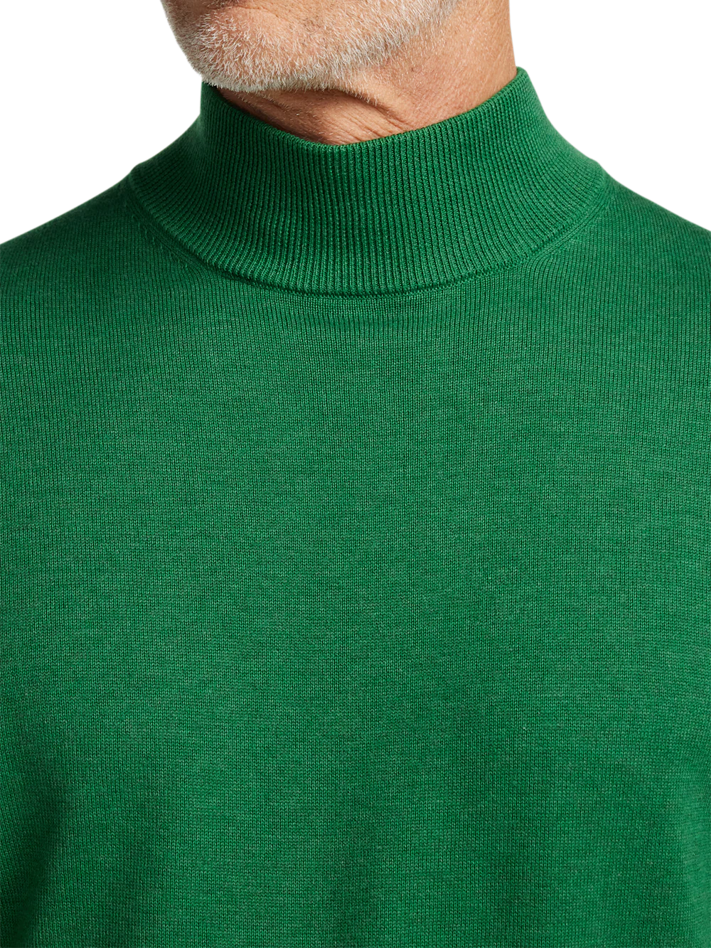 Supima Cotton Mock Neck Sweater - Green - Image 3