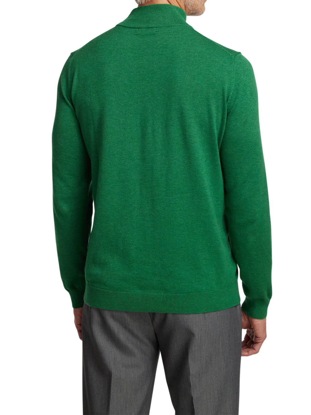 Supima Cotton Mock Neck Sweater - Green - Image 5