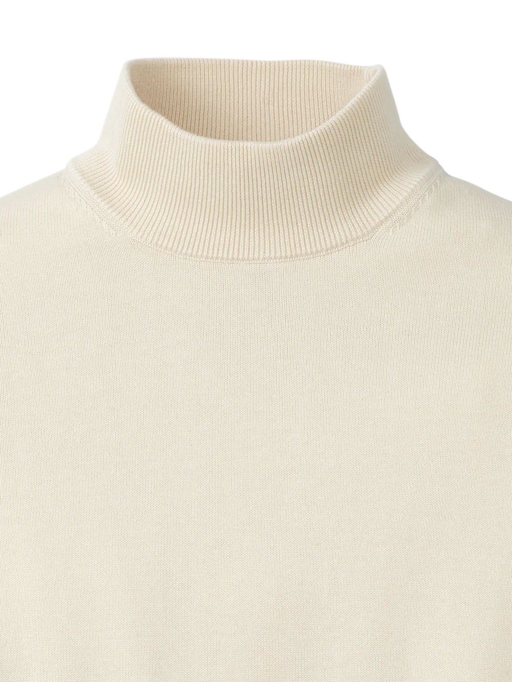 Supima Cotton Mock Neck Sweater - Ivory - Image 6