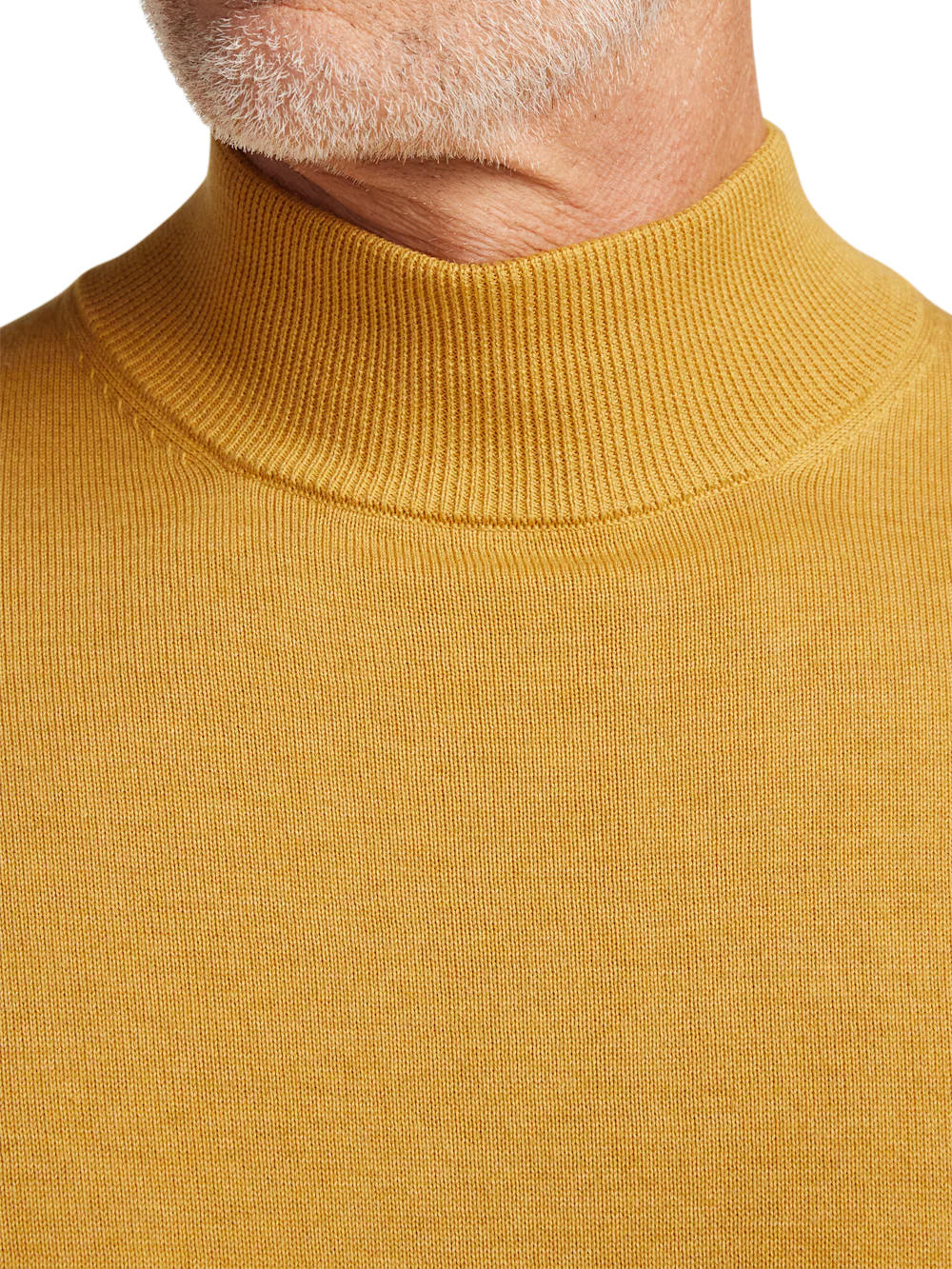 Supima Cotton Mock Neck Sweater - Mustard - Image 3