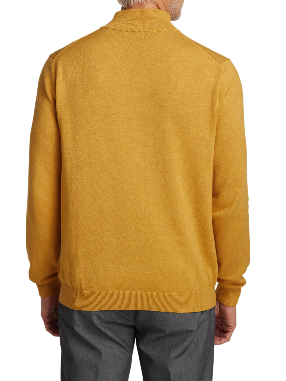 Supima Cotton Mock Neck Sweater - Mustard - Image 5