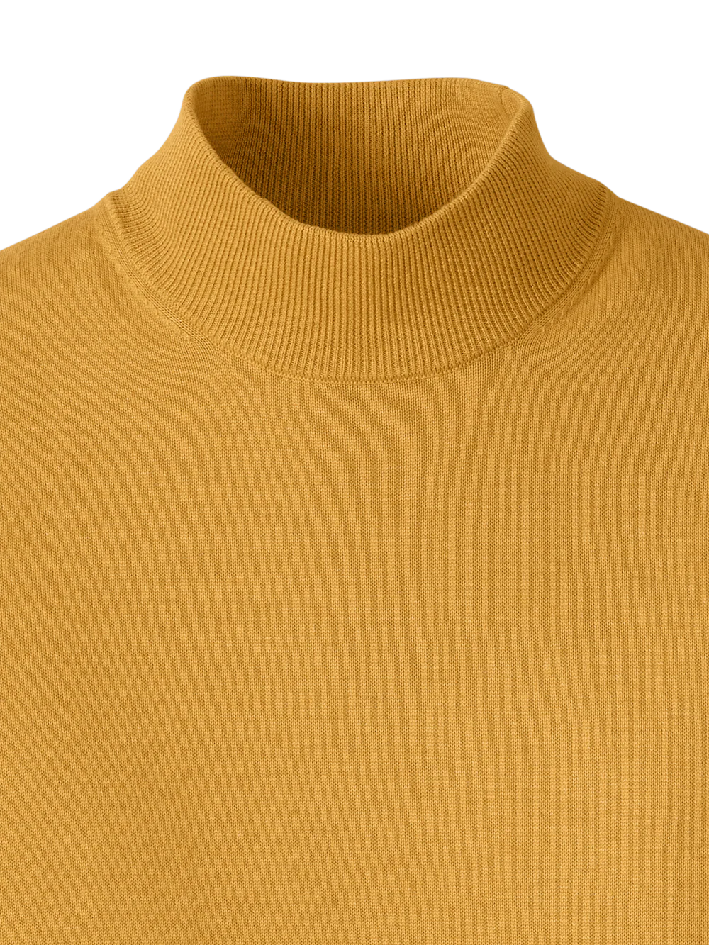 Supima Cotton Mock Neck Sweater - Mustard - Image 6