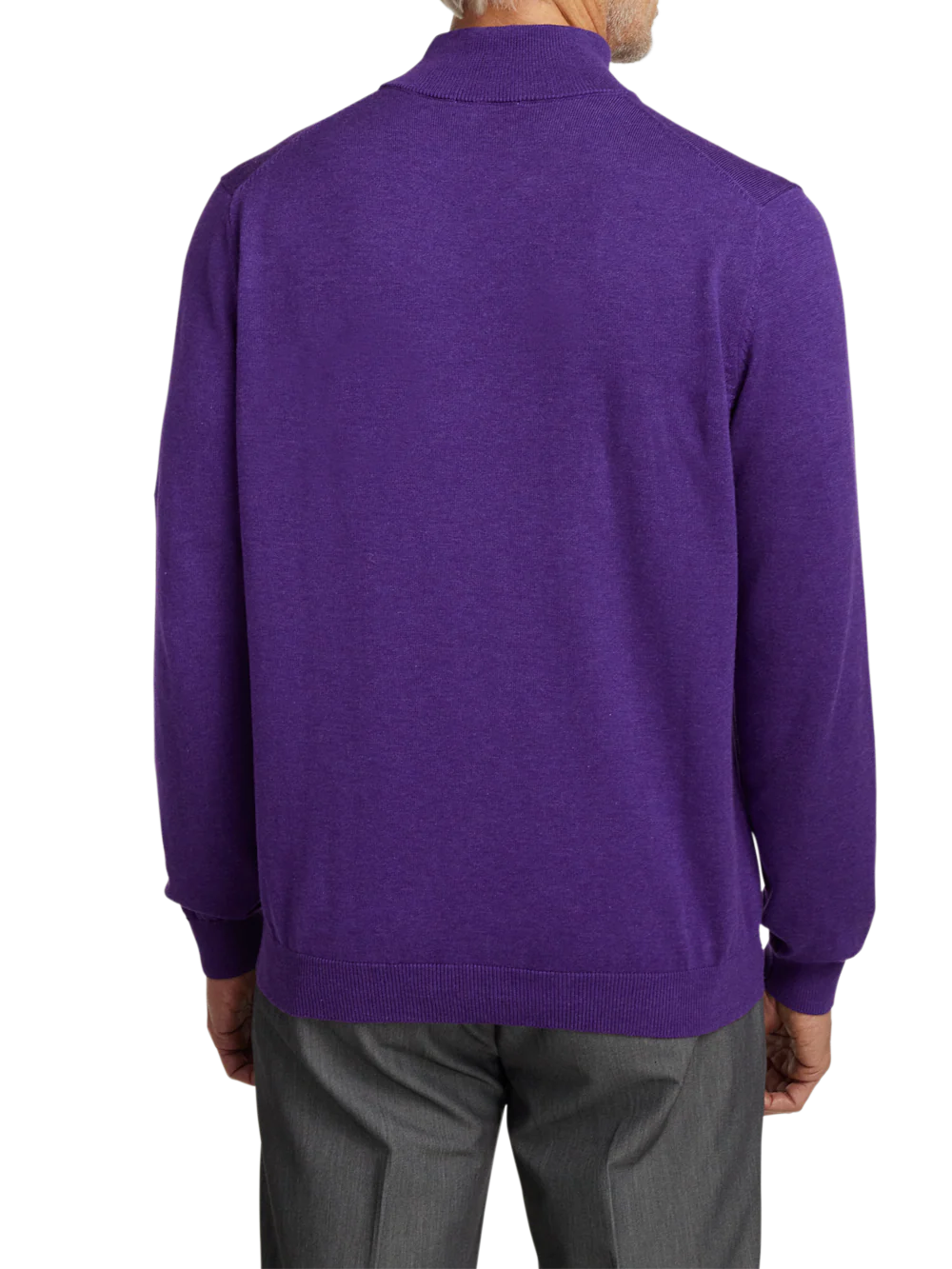 Supima Cotton Mock Neck Sweater - Purple - Image 5
